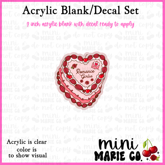Romance Girlie Cake Acrylic Blank/Decal Set