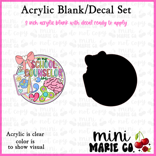School Counselor Era Acrylic Blank/Decal Set