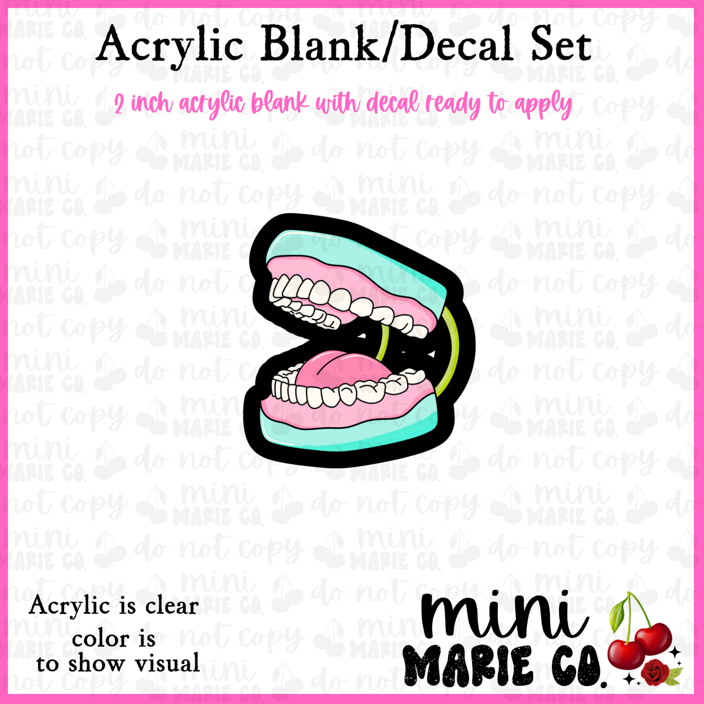 Dental Mouth Blank/Decal Set