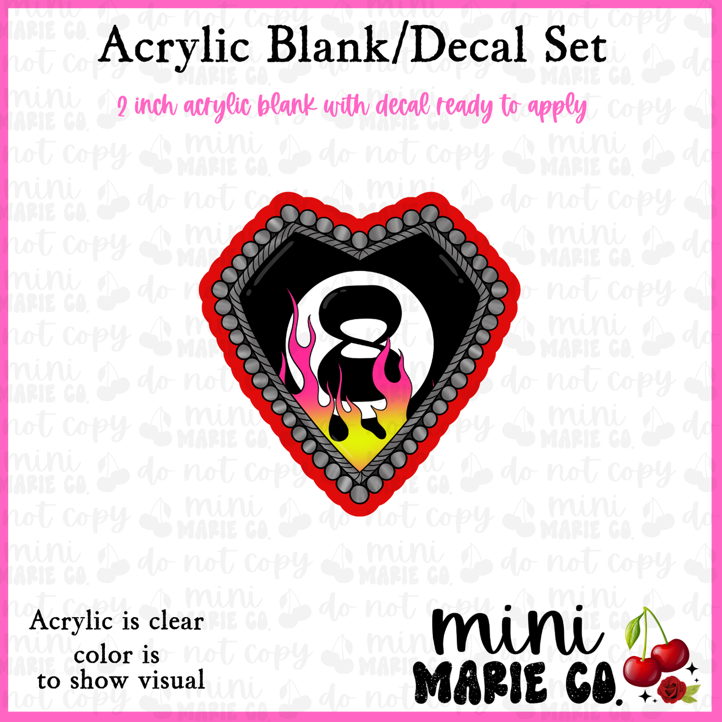 Cowgirl 8 Ball Blank/Decal Set