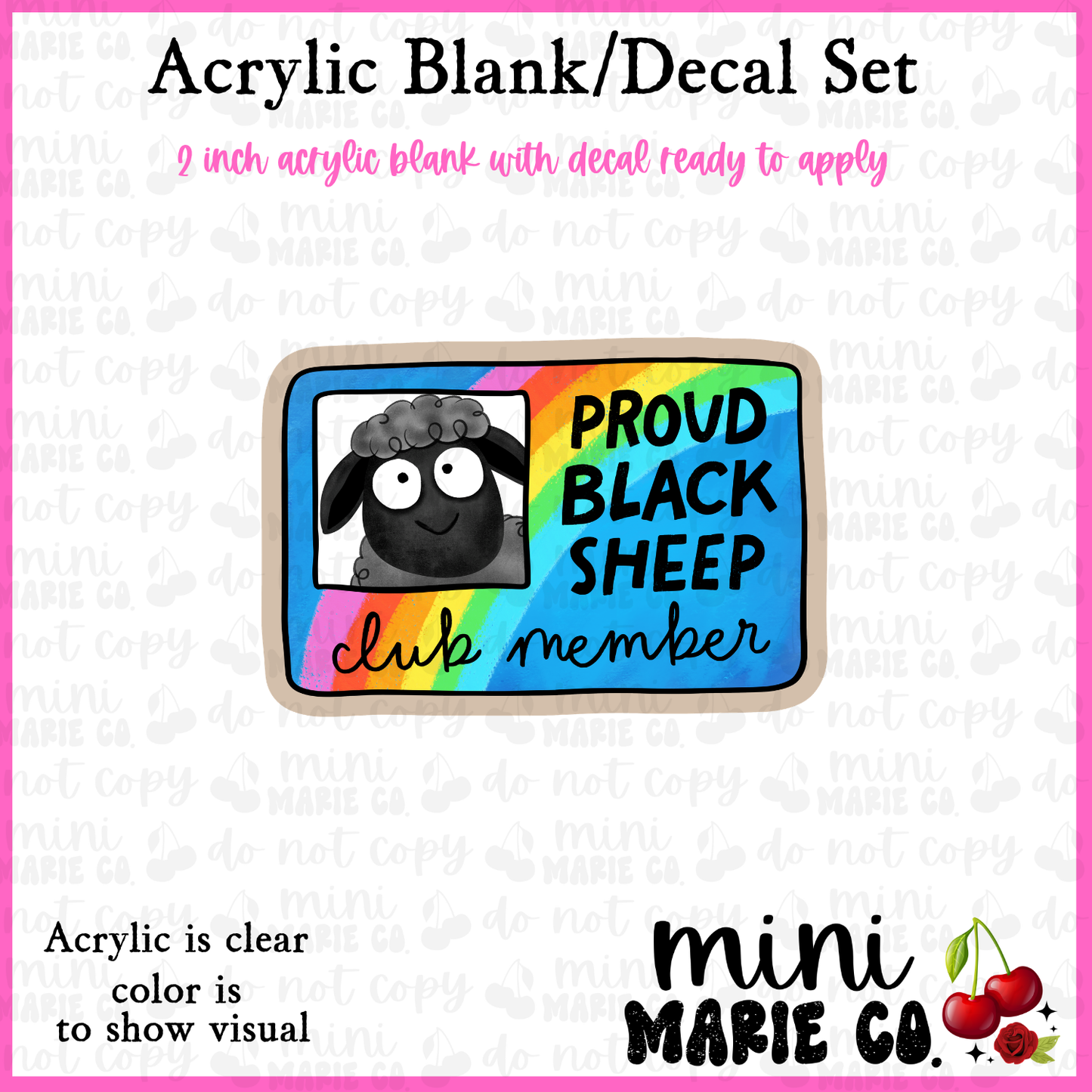 Proud Black Sheep Blank/Decal Set