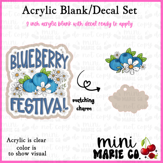 Blueberry Festival With Charm Acrylic Blank/Decal Set