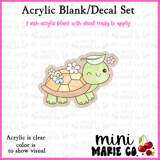 Spring Turtle Acrylic Blank/Decal Set