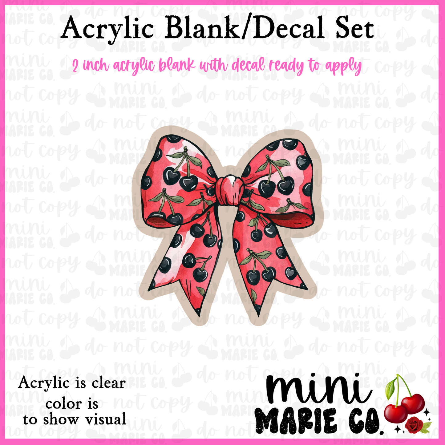 Black Cherry Acrylic Blank/Decal Set