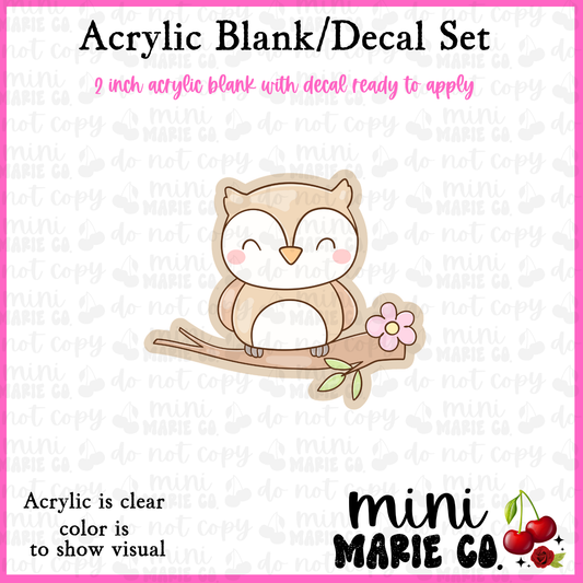 Spring Owl Acrylic Blank/Decal Set