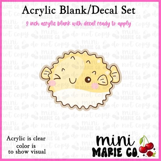 Ocean Animals Puffer Fish Acrylic Blank/Decal Set