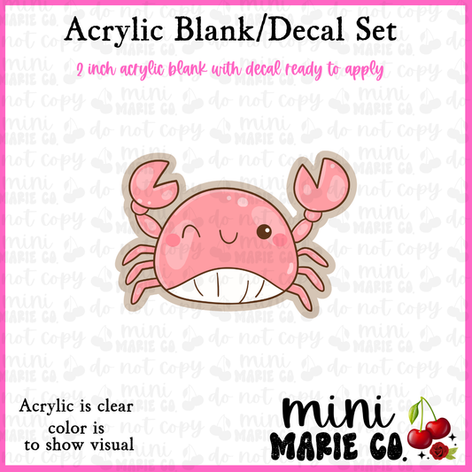 Ocean Animals Crab Acrylic Blank/Decal Set