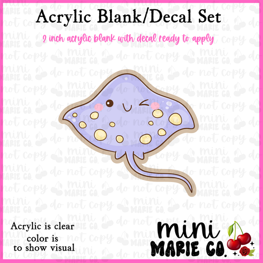 Ocean Animals Sting Ray Acrylic Blank/Decal Set