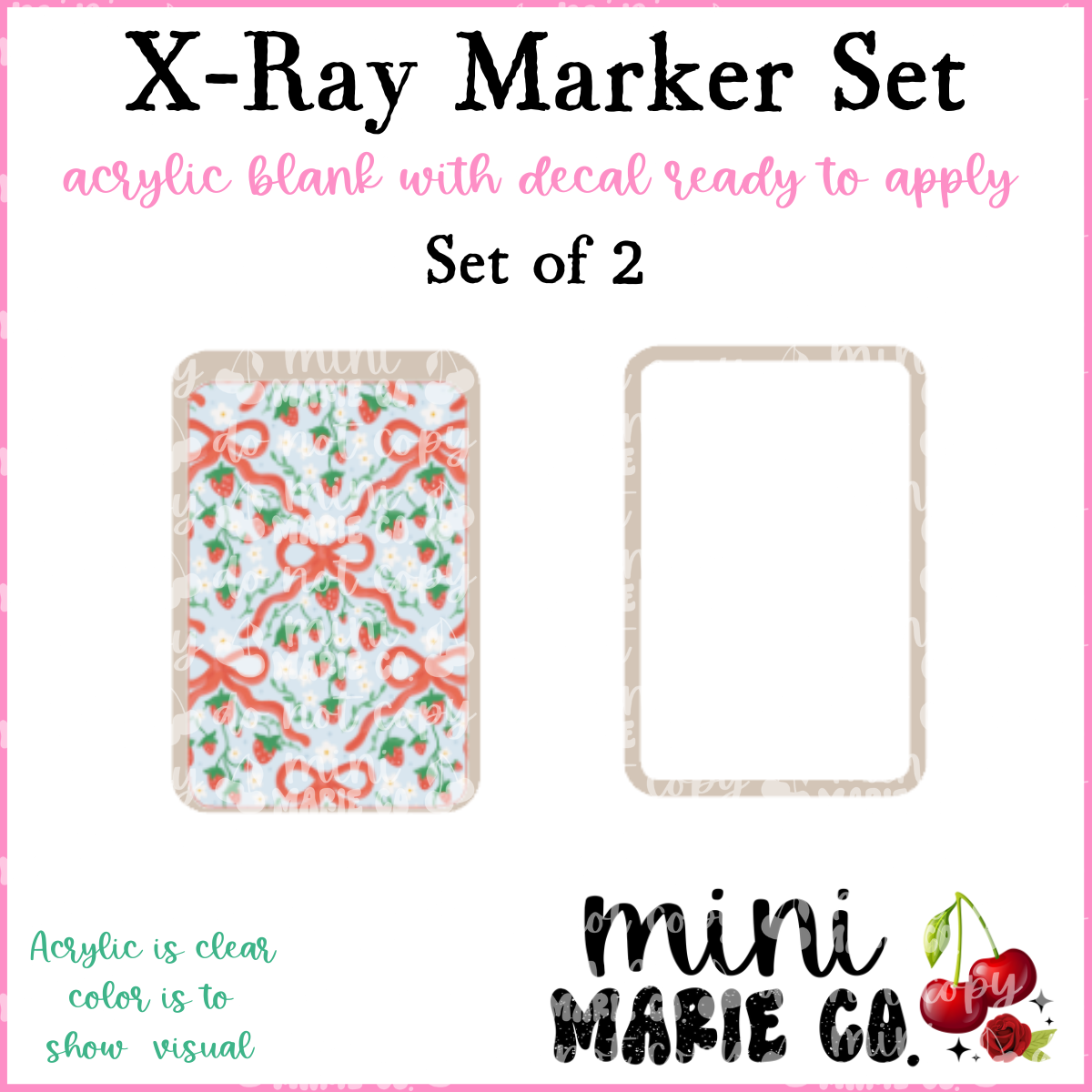 Strawberry Florals X-Ray Marker