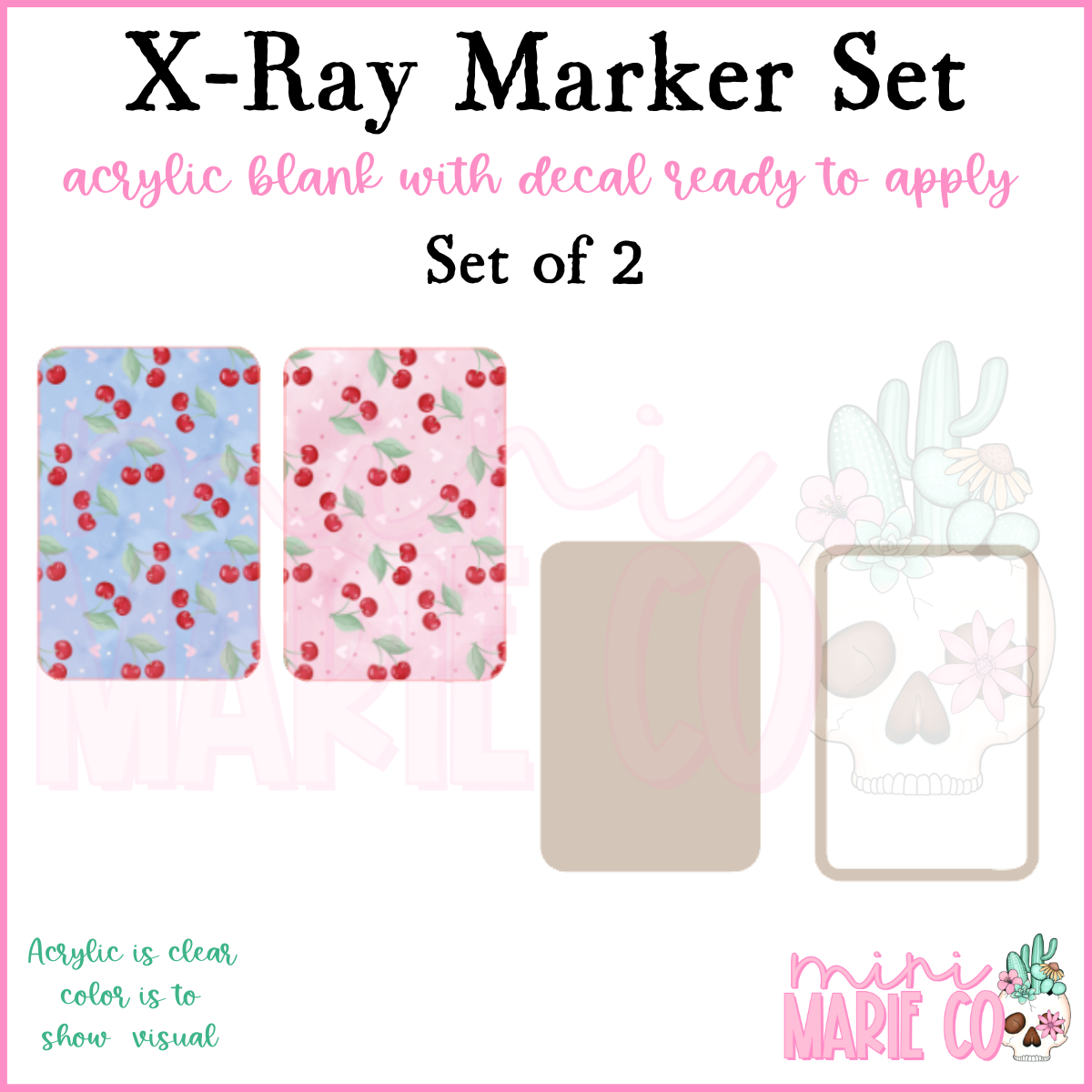Pink and Blue Cherry X-Ray Marker
