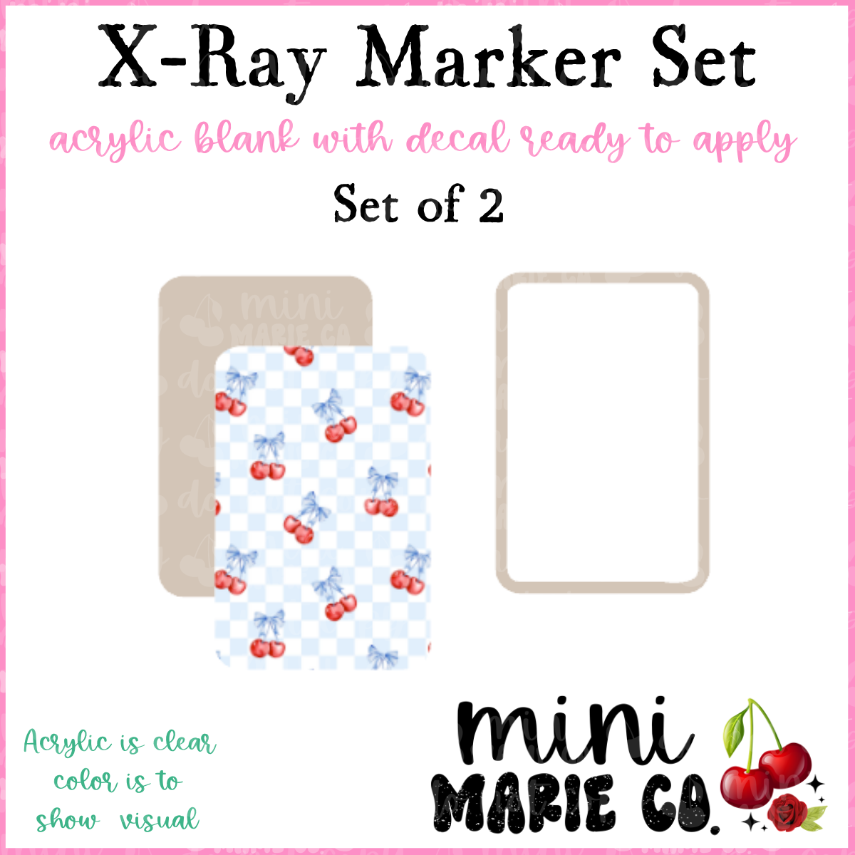 Cherry Blue Checkered X-Ray Marker