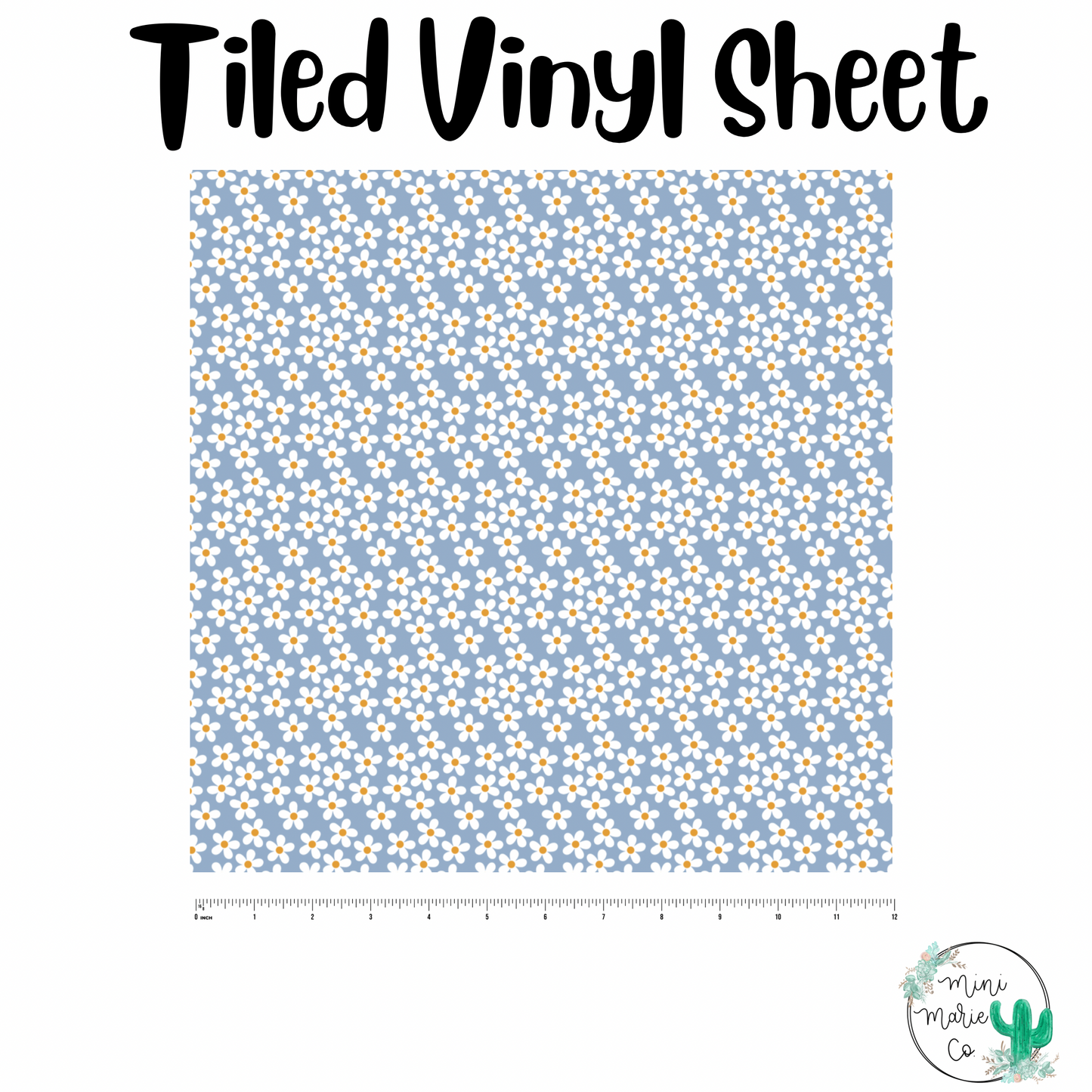 Blue Flower Daisy Vinyl Sheet 12x12