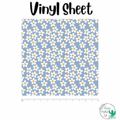 Blue Flower Daisy Vinyl Sheet 12x12