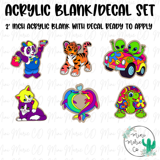 Cute Groovy Characters  Acrylic Blank/Decal Set