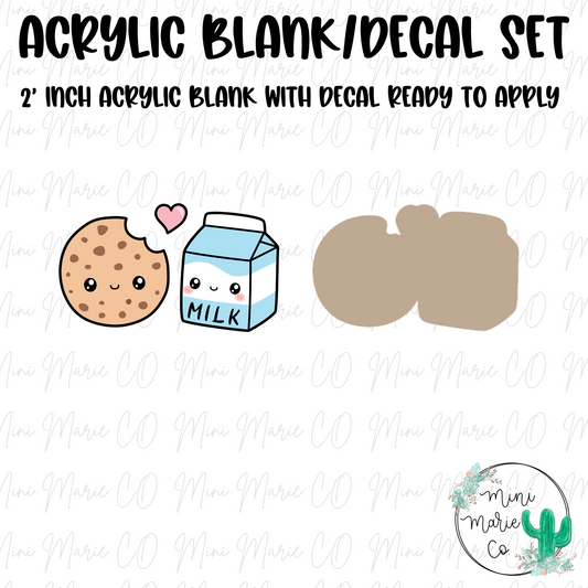 Milk and Cookies Acrylic Blank/Decal Set