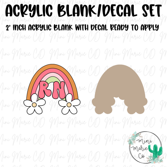 RN Rainbow Acrylic Blank/Decal Set