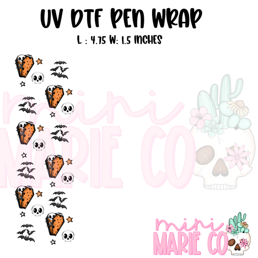 Coffin and Bats UV DTF Pen/Bookmark Wrap