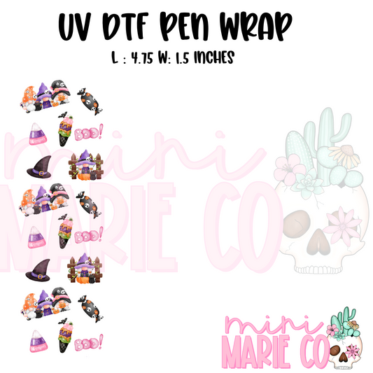 Gnomes and Halloween Candy UV DTF Pen/Bookmark Wrap