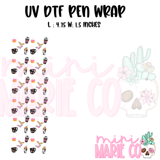 Spooky Coffee and Candy UV DTF Pen/Bookmark Wrap
