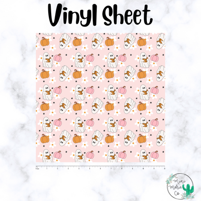 Ghost Pumpkin Vinyl Sheet 12x12