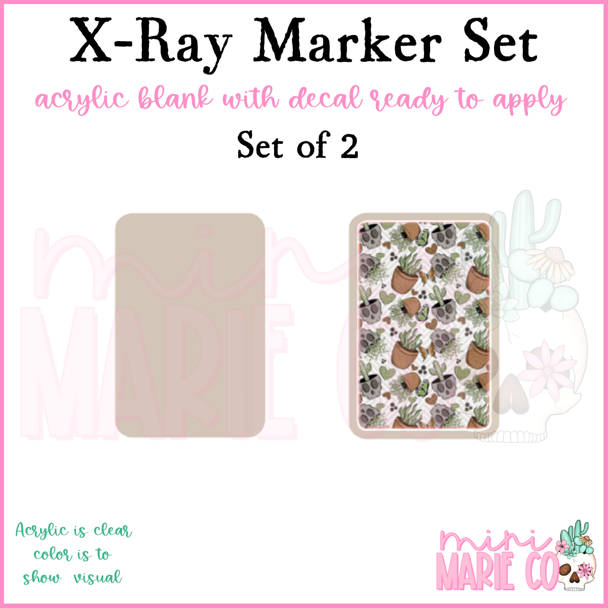 Succulent Skull X-Ray Marker