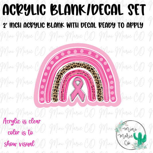 Pink Rainbow Breast Cancer Awareness Acrylic Blank/Decal Set