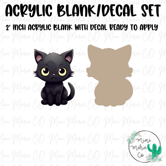 Black Cat Acrylic Blank/Decal Set