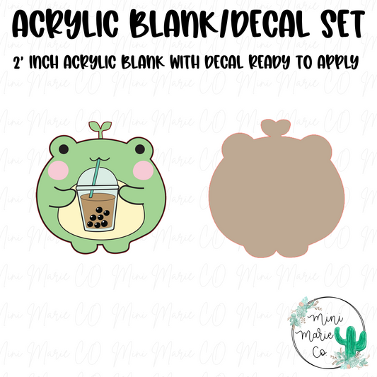 Boba Frog Acrylic Blank/Decal Set