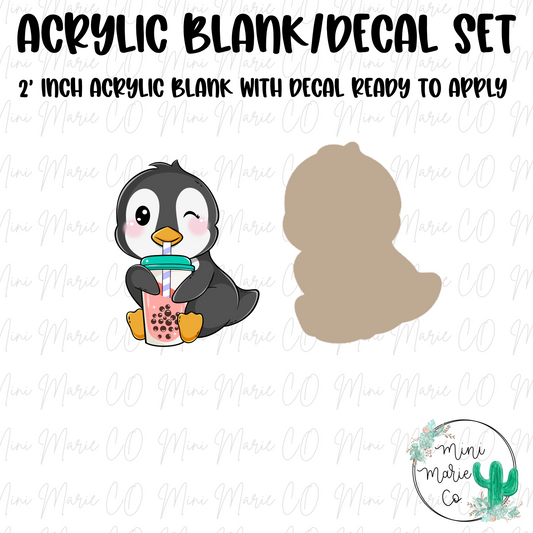 Boba Penguin Acrylic Blank/Decal Set