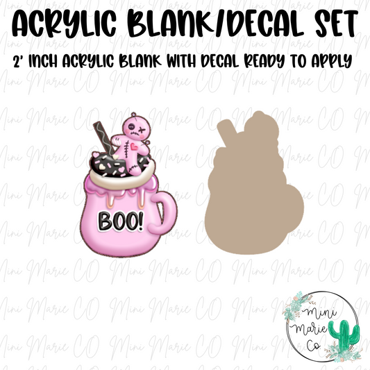 Boo Cupcake Acrylic Blank/Decal Set