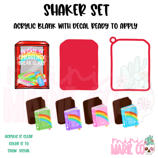 Break Glass Book Shaker Set