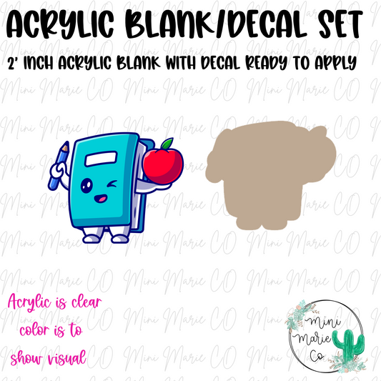 Book Apple Acrylic Blank/Decal Set