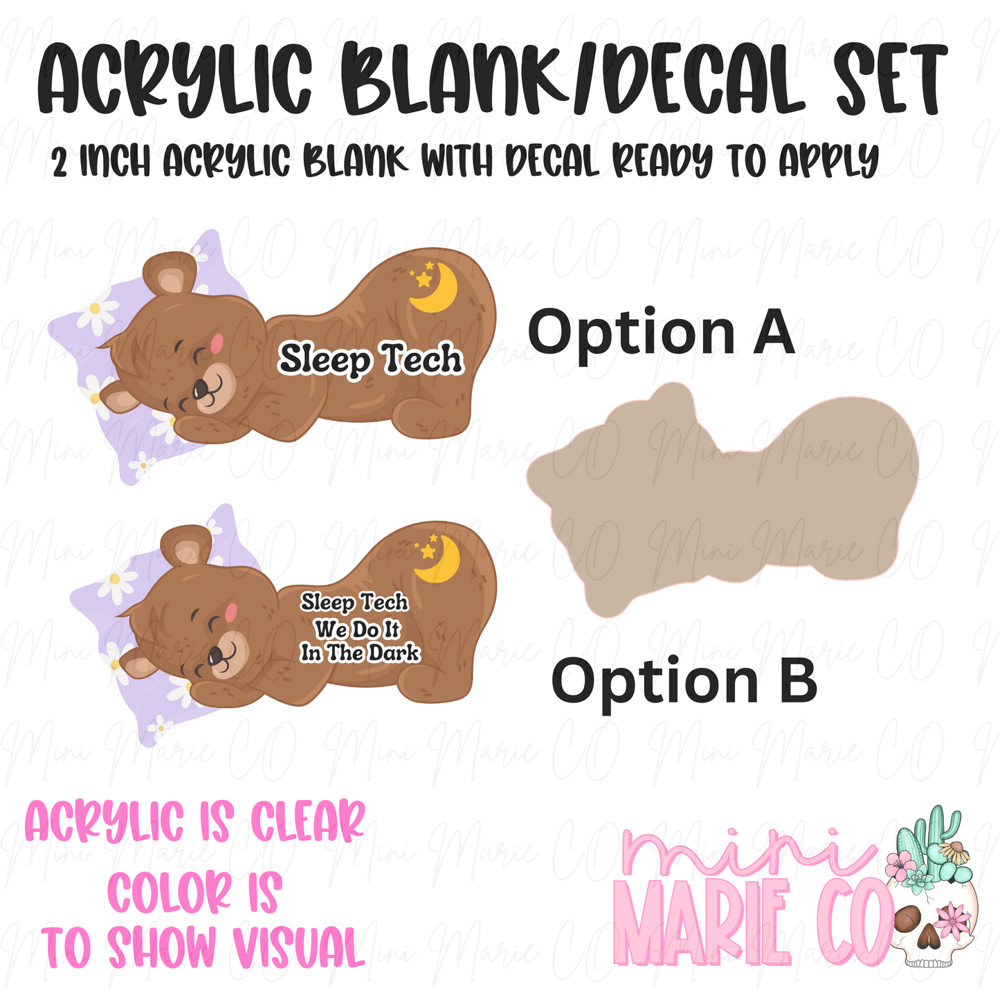 Sleep Tech Bear (2 options)Blank/Decal Set