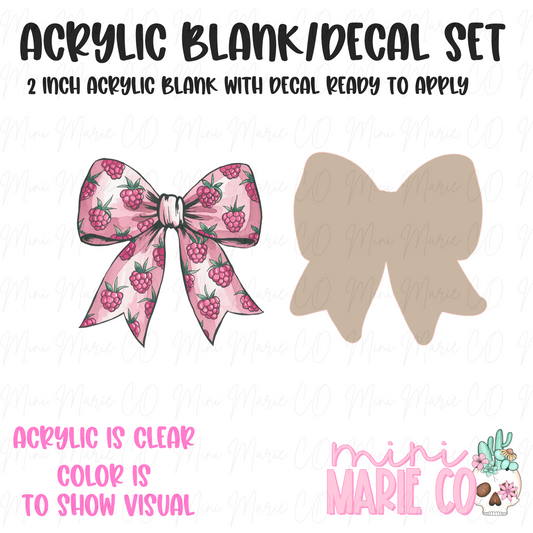 Raspberry Bow Acrylic Blank/Decal Set