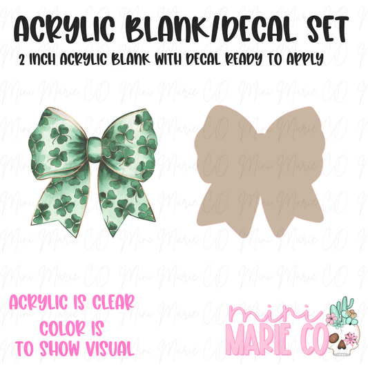 Shamrock Bow Acrylic Blank/Decal Set