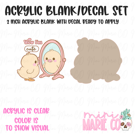 Wow I'm Cute Acrylic Blank/Decal Set