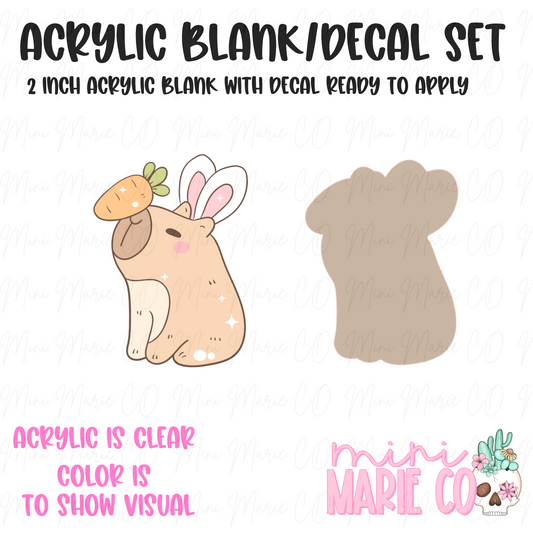 Capybara with Carrot Acrylic Blank/Decal Set