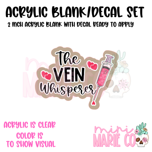 The Vein Whisperer Red Hearts Acrylic Blank/Decal Set