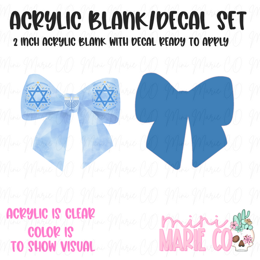 Hanukkah Bow Blank/Decal Set