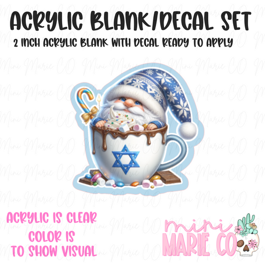 Hanukkah Gnome in Cup Blank/Decal Set