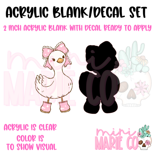 Pink Coquette Goose Acrylic Blank/Decal Set