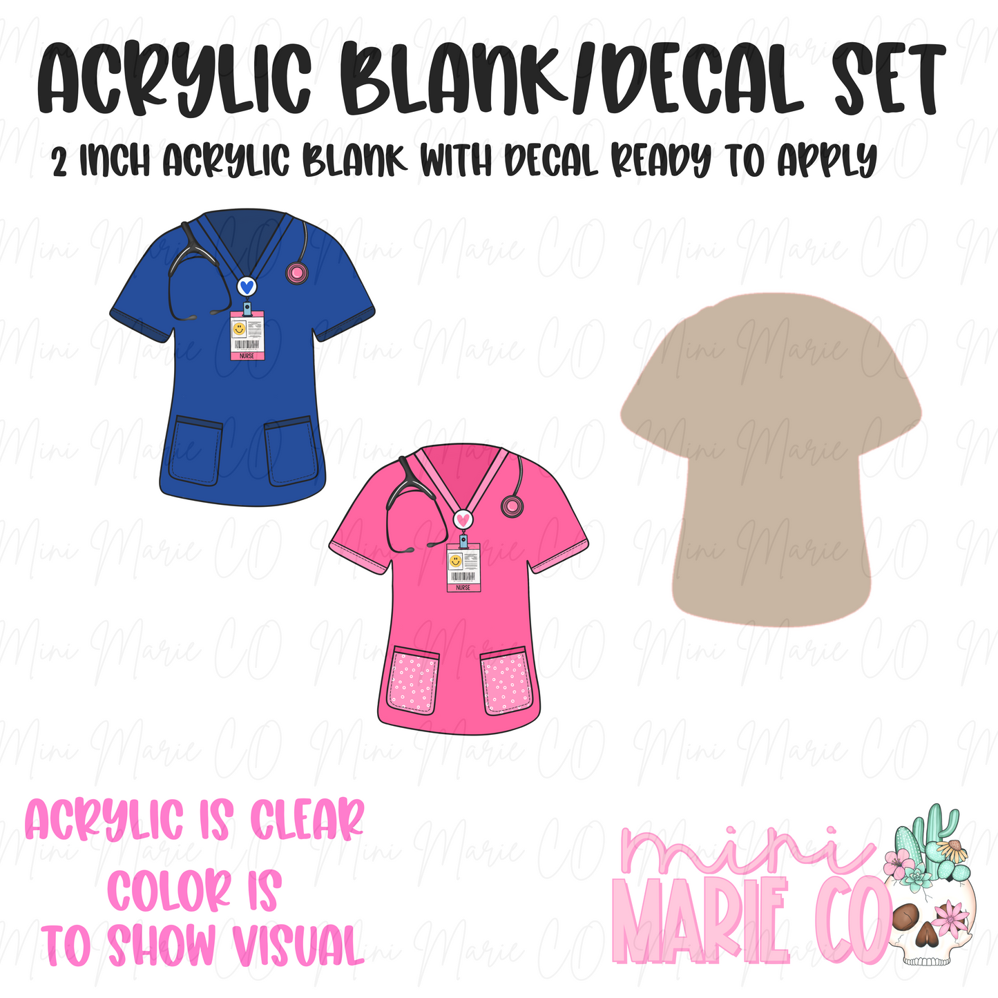 Nurse Scrubs Blank/Decal Set