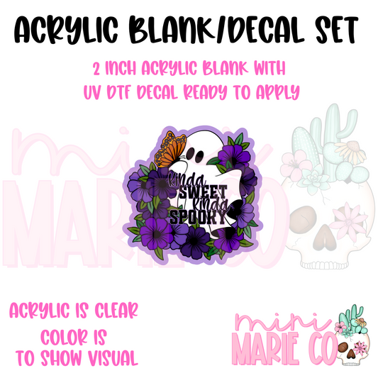 Kinda Sweet Kinda Spooky Acrylic Blank/ UV DTF Decal Set