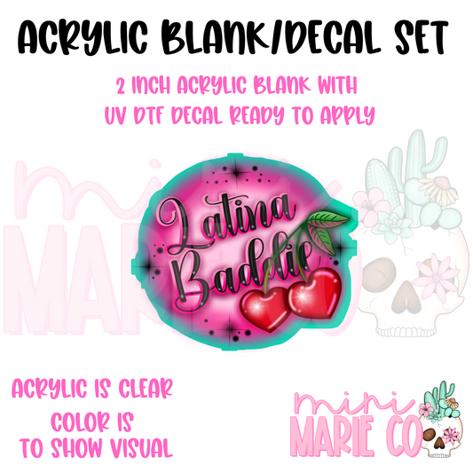Latina Baddie Cherry Acrylic Blank/UV DTF Decal Set
