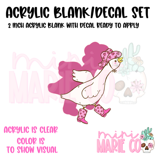 Cowboy Goose Acrylic Blank/Decal Set