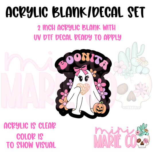 Boonita Ghost Acrylic Blank/UV DTF Decal Set