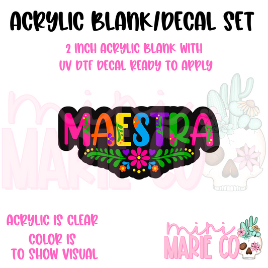Maestra Colorful Acrylic Blank/UV DTF Decal Set