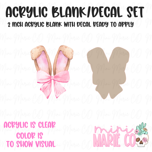 Coquette Bunny Ears Acrylic Blank/Decal Set