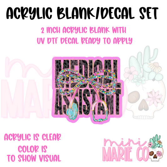 Medical Assistant with Stethoscope Acrylic Blank/UV DTF Decal Set