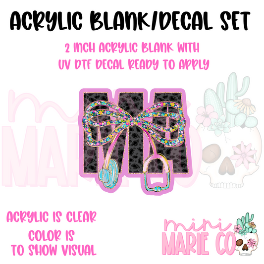 MA with Stethoscope Acrylic Blank/UV DTF Decal Set